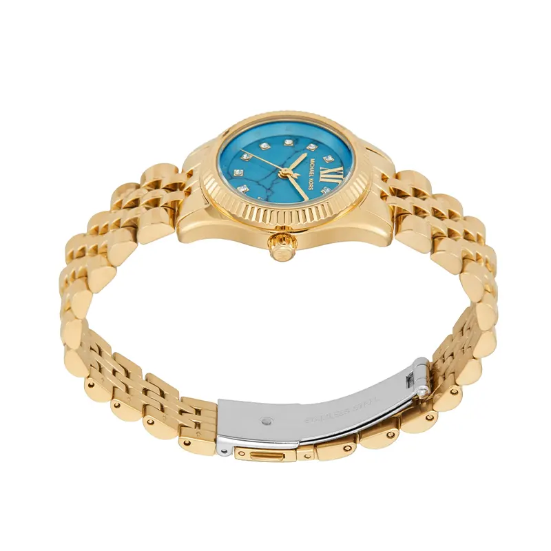 Michael Kors Petite Lexington Turquoise Dial Ladies Watch- MK4813